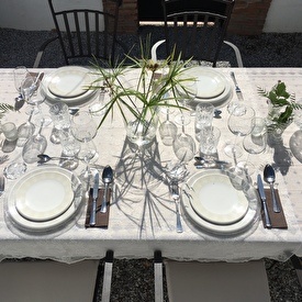 Enjoy dinner in our secret garden