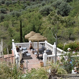 The sun terrace above the pool